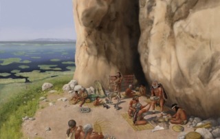 Artistic reconstruction of Pınarbaşı c. 15,800 years ago