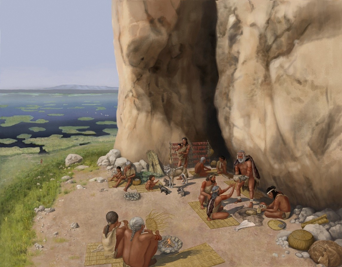 Artistic reconstruction of Pınarbaşı c. 15,800 years ago